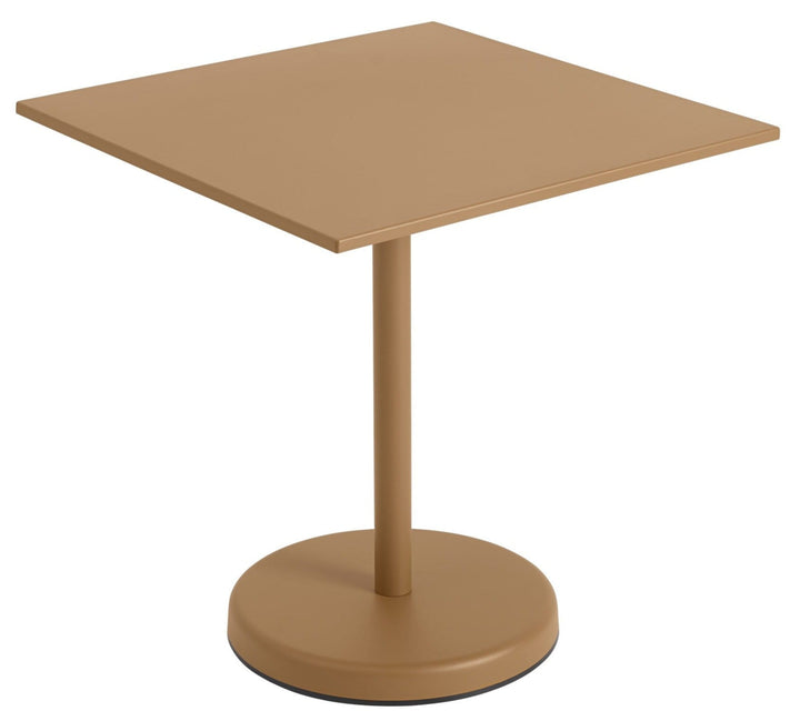 Linear Steel Café Table - Square - Muuto - Table + Task - Burnt Orange - HORNE