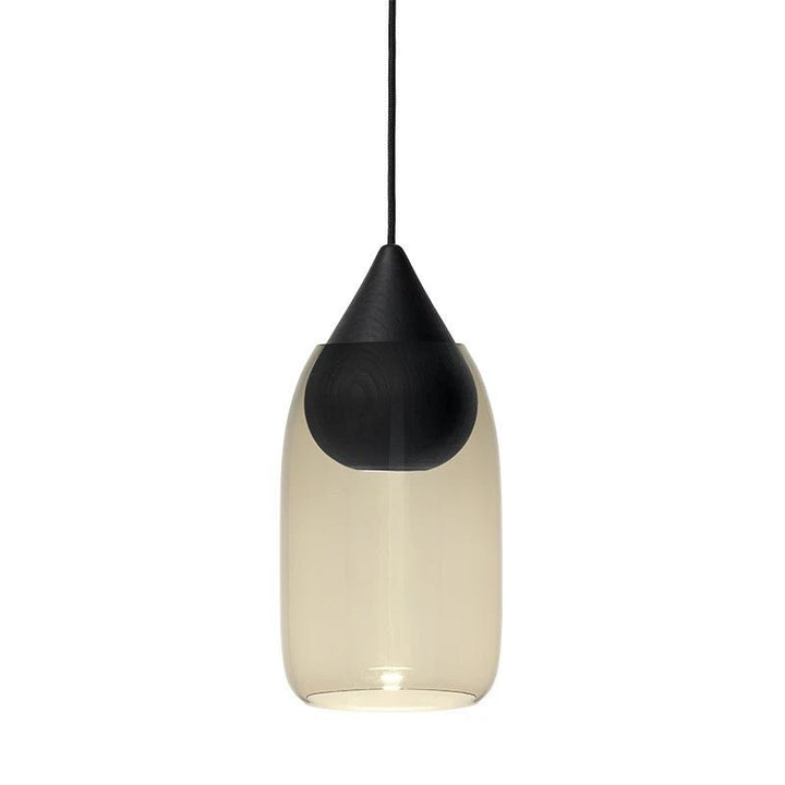 Liuku Glass Pendant - Black Stain Lacquered - Mater - Pendants - Drop - Smoked - HORNE