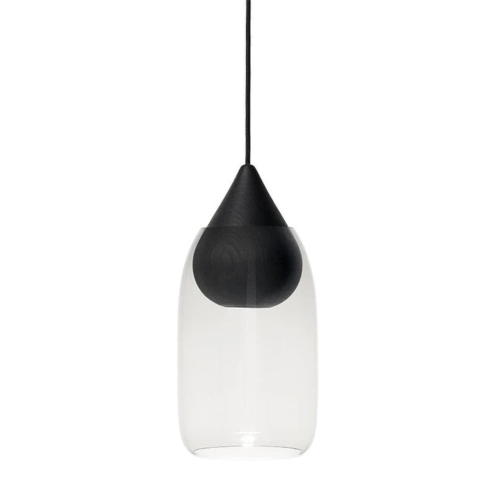 Liuku Glass Pendant - Black Stain Lacquered - Mater - Pendants - Drop - Transparent - HORNE