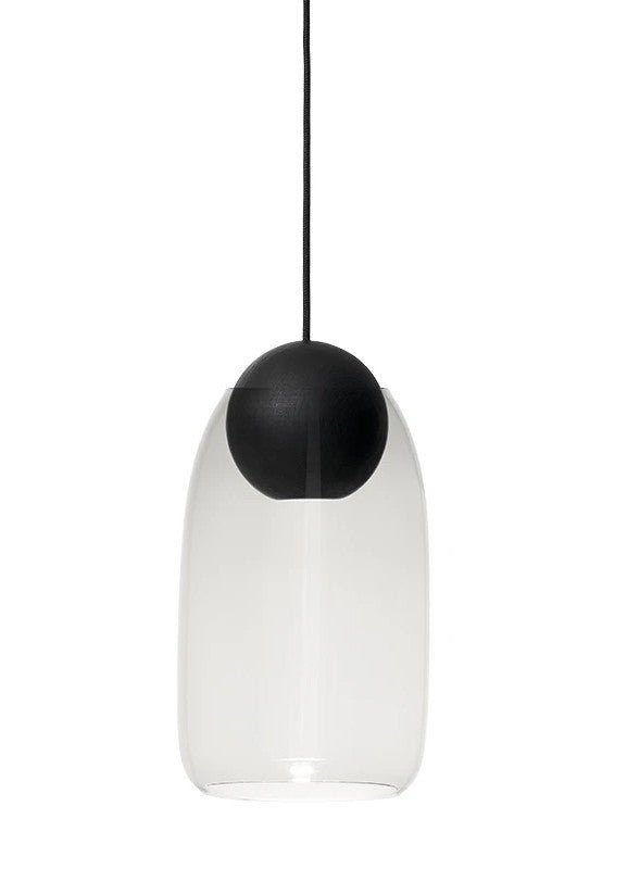 Liuku Glass Pendant - Black Stain Lacquered - Mater - Pendants - Ball - Transparent - HORNE