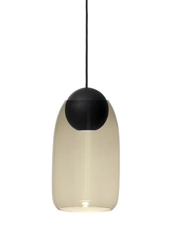 Liuku Glass Pendant - Black Stain Lacquered - Mater - Pendants - Ball - Smoked - HORNE