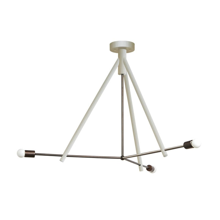 Lodge Chandelier Three - Workstead - Chandeliers - Natural Oak - Hewn Brass - HORNE