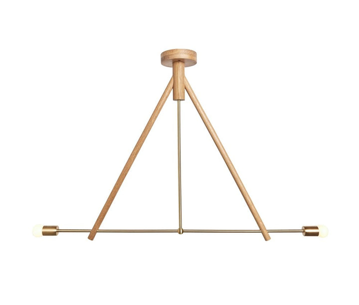 Lodge Chandelier Two - Workstead - Chandeliers - Natural Oak - Hewn Brass - HORNE