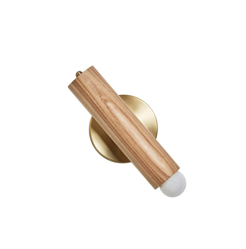 Lodge Wall Sconce - Workstead - Wall Sconces - Natural Oak - Hewn Brass - HORNE