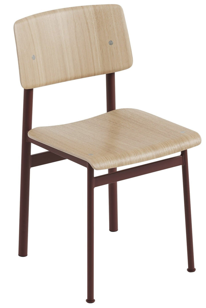 Loft Chair - Muuto - Chairs - Deep Red Frame & Oak Seat - HORNE