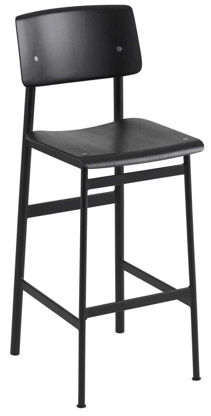 Loft Stool - Muuto - Chairs - Bar Height - Black Frame & Black Seat - HORNE