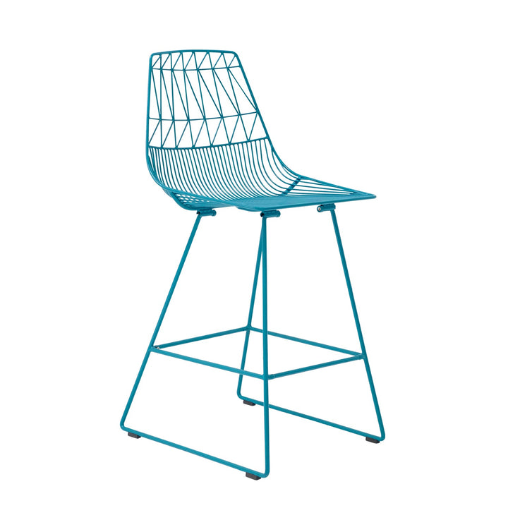 Lucy Counter Stool - Set of 2 - Bend Goods - Outdoor Furniture - Peacock Blue - HORNE