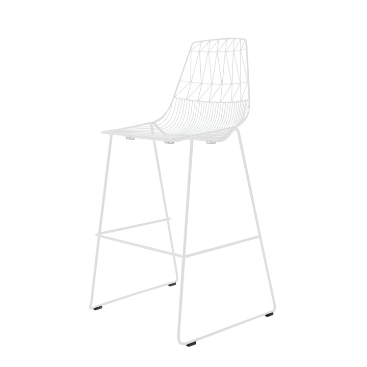 Lucy Stacking Bar Stool - Set of 2 - Bend Goods - Outdoor Furniture - White - No Seat Pad - HORNE