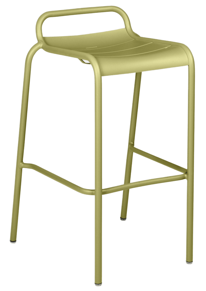 Luxembourg High Stool with Low Back - Set of 2 - Fermob - Outdoor Furniture - Willow Green - HORNE