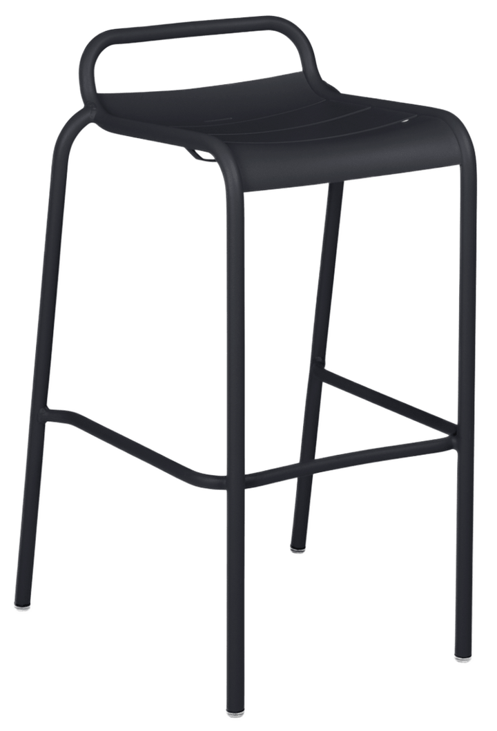 Luxembourg High Stool with Low Back - Set of 2 - Fermob - Outdoor Furniture - Anthracite - HORNE
