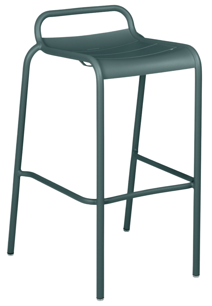 Luxembourg High Stool with Low Back - Set of 2 - Fermob - Outdoor Furniture - Storm Grey - HORNE