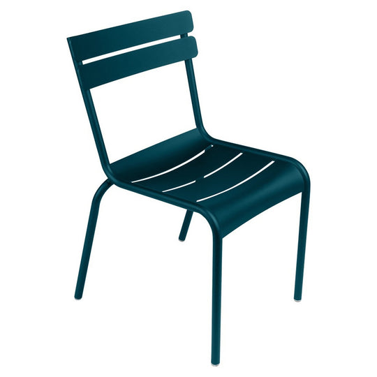 Luxembourg Stacking Side Chair - Set of 4 - Fermob - Outdoor Furniture - Acapulco Blue - HORNE
