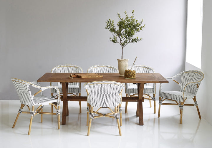 Madeleine Arm Chair - Sika Design - Chairs - White / Cappuccino Dots - HORNE