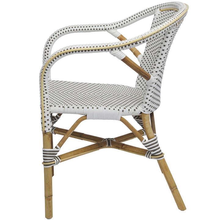 Madeleine Arm Chair - Sika Design - Chairs - White / Cappuccino Dots - HORNE