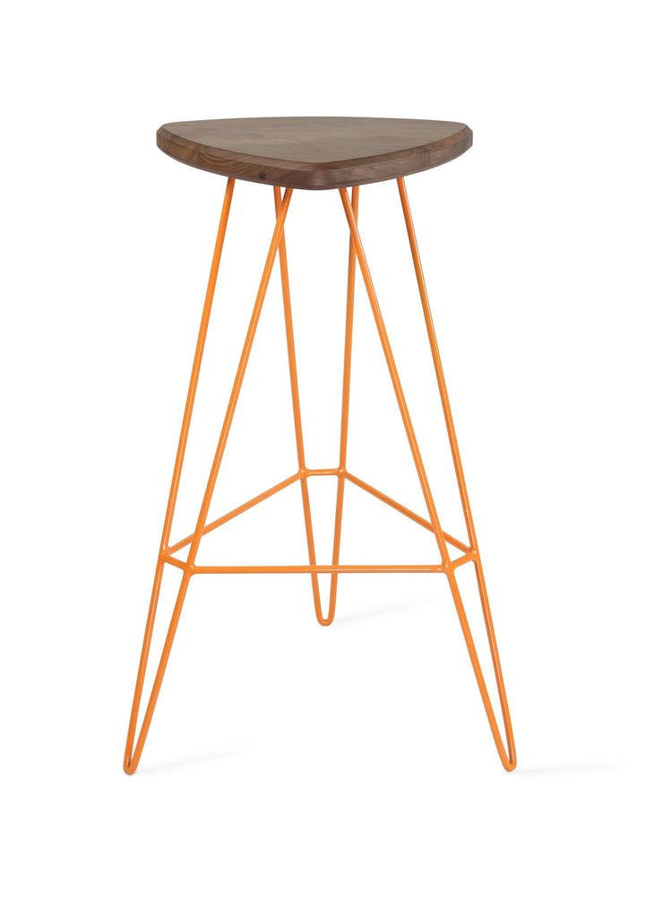 Madison Bar Stool - Tronk - Stools + Benches + Ottomans - Walnut - Orange - HORNE