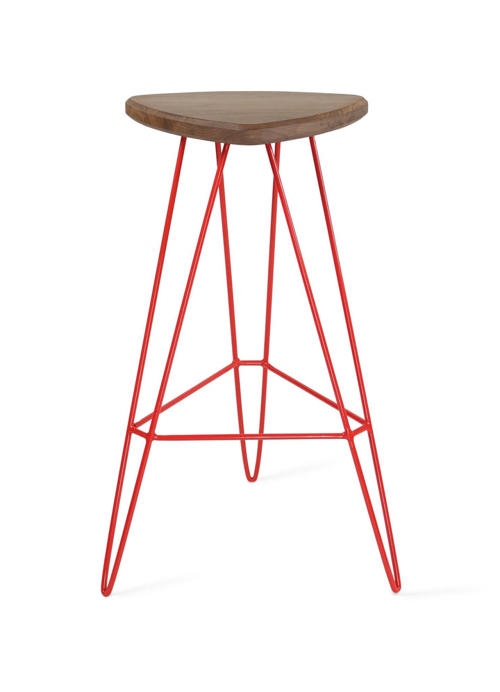 Madison Bar Stool - Tronk - Stools + Benches + Ottomans - Walnut - Red - HORNE