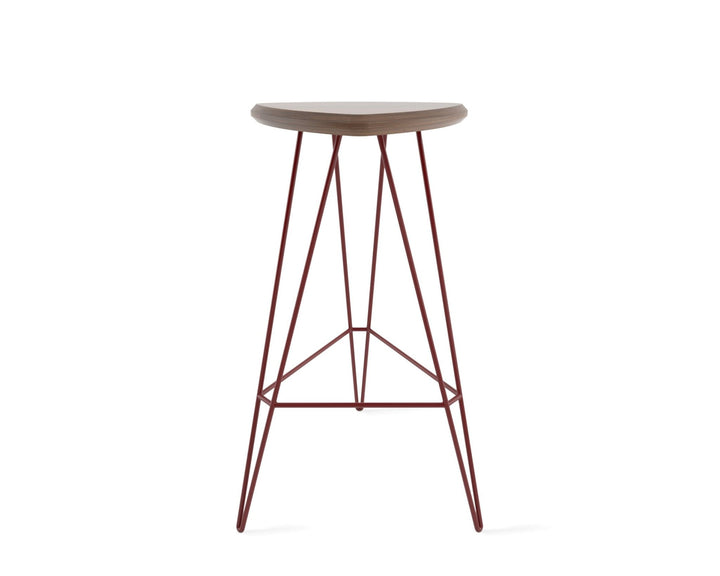 Madison Bar Stool - Tronk - Stools + Benches + Ottomans - Walnut - Blood Red - HORNE