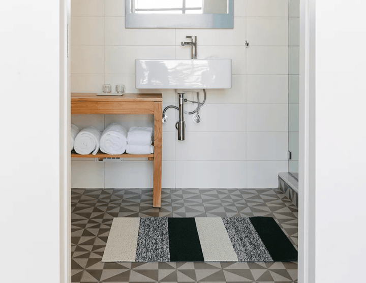 Marbled Stripe Shag Rug - Chilewich - Rugs - Salt & Pepper - Doormat - HORNE