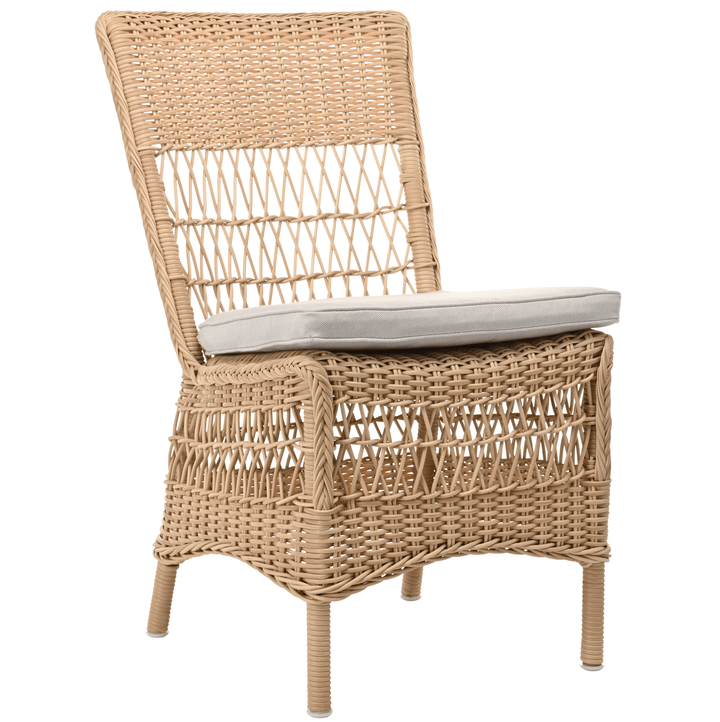 Marie Side Chair - Exterior - Sika Design - Outdoor Furniture - Natural - Sunbrella Sailcloth Seagull - HORNE