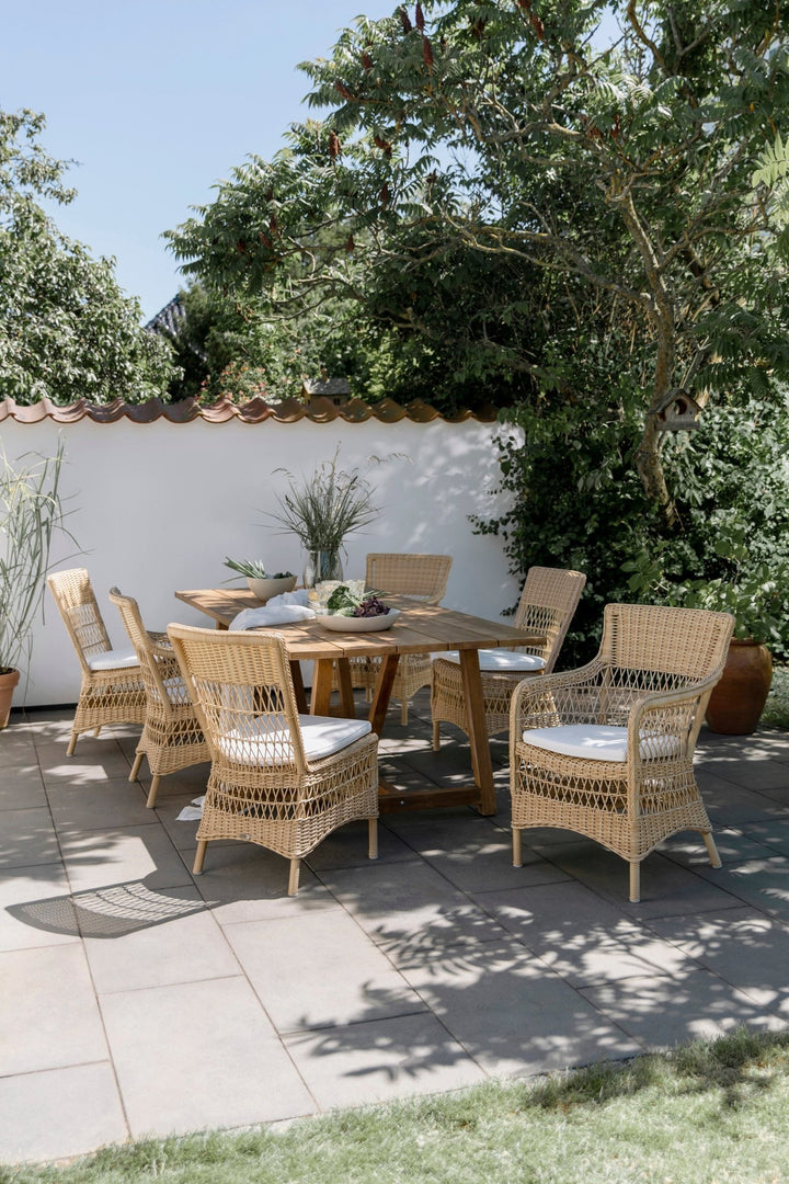 Marie Side Chair - Exterior - Sika Design - Outdoor Furniture - Natural - Snow White 100% Polyester - HORNE
