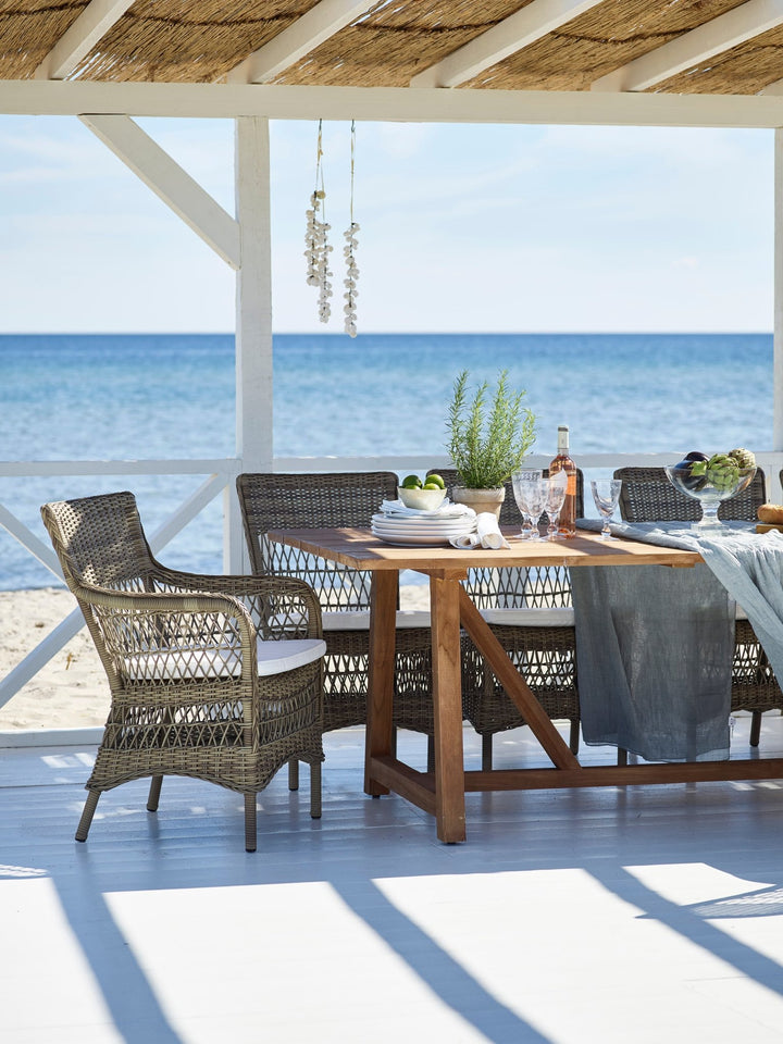 Marie Side Chair - Exterior - Sika Design - Outdoor Furniture - Natural - Snow White 100% Polyester - HORNE