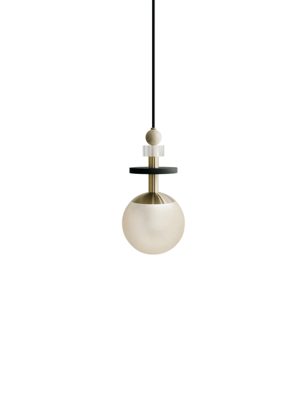 Maru Pendant - Brass - Ladies & Gentlemen - Pendants - 6" - Short - Cream Translucent - HORNE