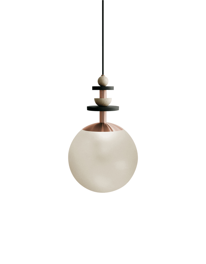 Maru Pendant - Copper - Ladies & Gentlemen - Pendants - 10" - Medium - Cream Translucent - HORNE