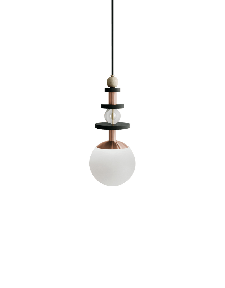 Maru Pendant - Copper - Ladies & Gentlemen - Pendants - 6" - Tall - Matte White - HORNE