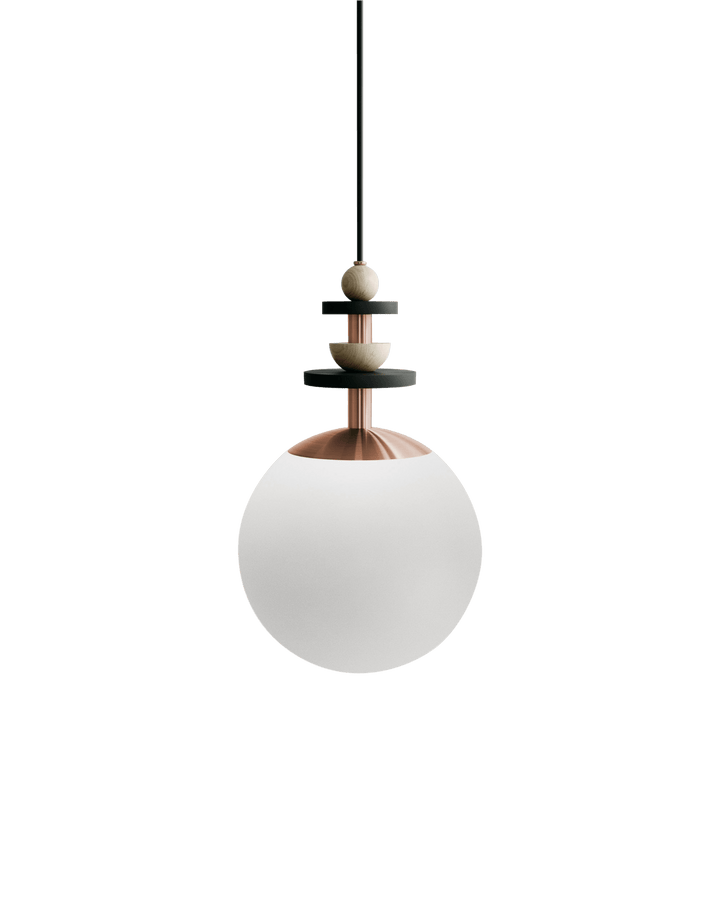 Maru Pendant - Copper - Ladies & Gentlemen - Pendants - 10" - Medium - Matte White - HORNE