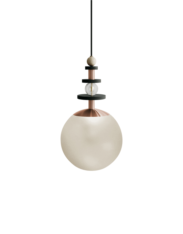 Maru Pendant - Copper - Ladies & Gentlemen - Pendants - 10" - Tall - Cream Translucent - HORNE