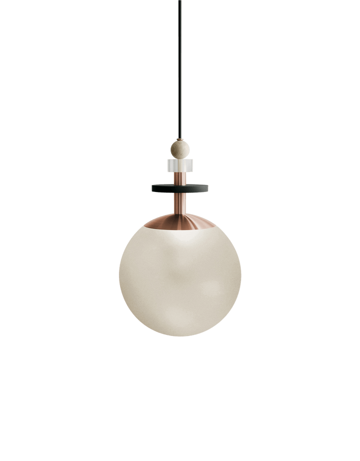 Maru Pendant - Copper - Ladies & Gentlemen - Pendants - 10" - Small - Cream Translucent - HORNE