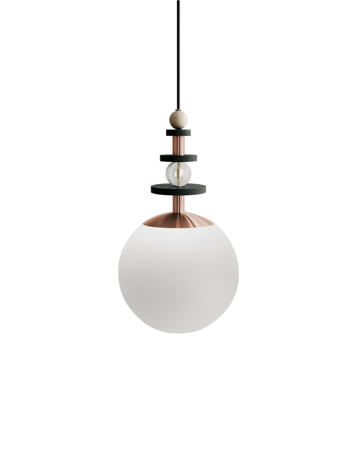 Maru Pendant - Copper - Ladies & Gentlemen - Pendants - 10" - Tall - Matte White - HORNE