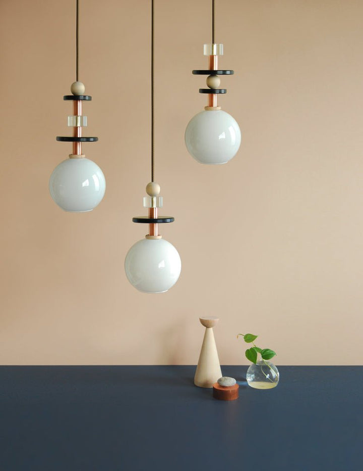 Maru Pendant - Copper - Ladies & Gentlemen - Pendants - 6" - Small - Cream Translucent - HORNE