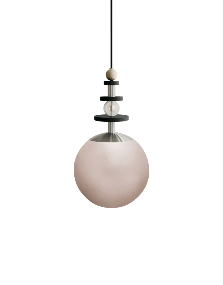 Maru Pendant - Satin Nickel - Ladies & Gentlemen - Pendants - 10" - Tall - Rust Translucent - HORNE