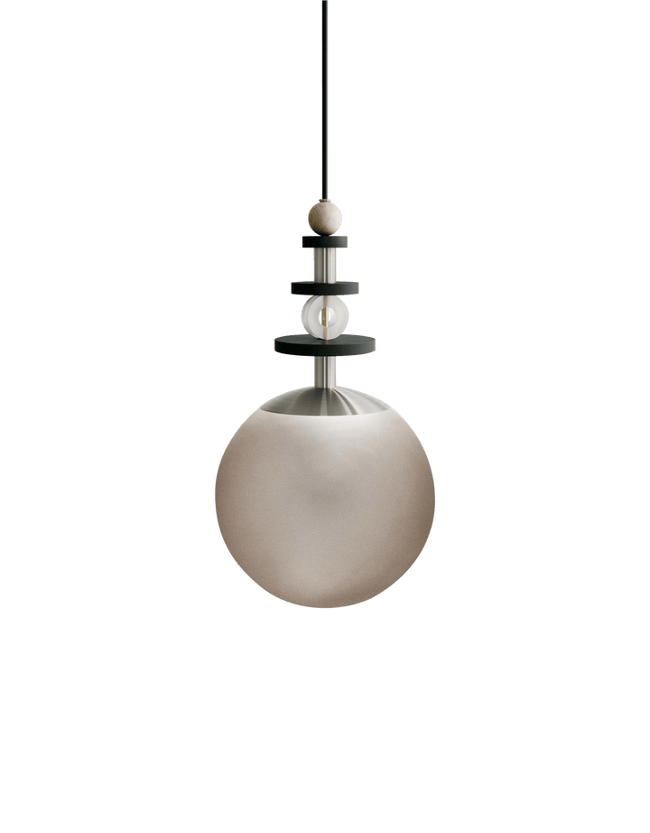 Maru Pendant - Satin Nickel - Ladies & Gentlemen - Pendants - 10" - Tall - Bronze Translucent - HORNE