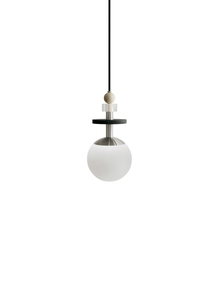 Maru Pendant - Satin Nickel - Ladies & Gentlemen - Pendants - 6" - Short - Matte White - HORNE