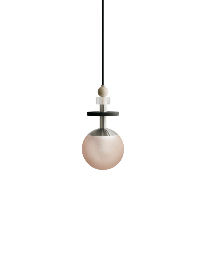 Maru Pendant - Satin Nickel - Ladies & Gentlemen - Pendants - 6" - Short - Rust Translucent - HORNE