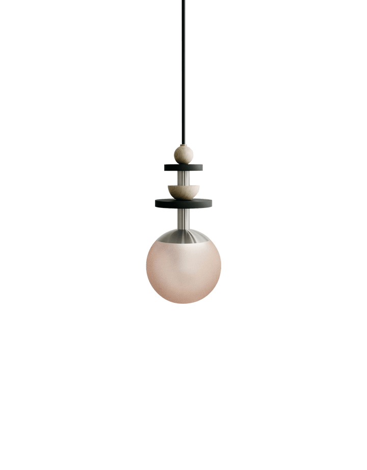 Maru Pendant - Satin Nickel - Ladies & Gentlemen - Pendants - 6" - Medium - Rust Translucent - HORNE