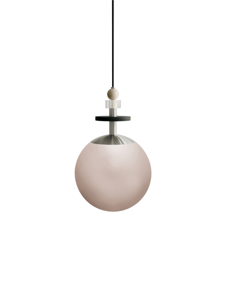 Maru Pendant - Satin Nickel - Ladies & Gentlemen - Pendants - 10" - Short - Rust Translucent - HORNE