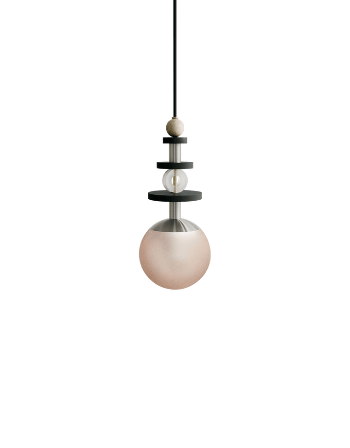 Maru Pendant - Satin Nickel - Ladies & Gentlemen - Pendants - 6" - Tall - Rust Translucent - HORNE