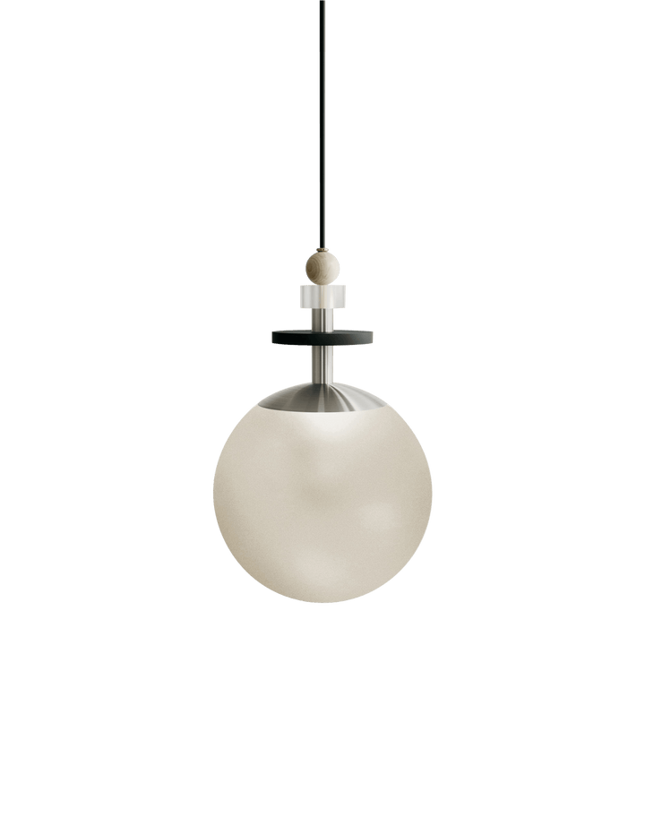 Maru Pendant - Satin Nickel - Ladies & Gentlemen - Pendants - 10" - Short - Cream Translucent - HORNE