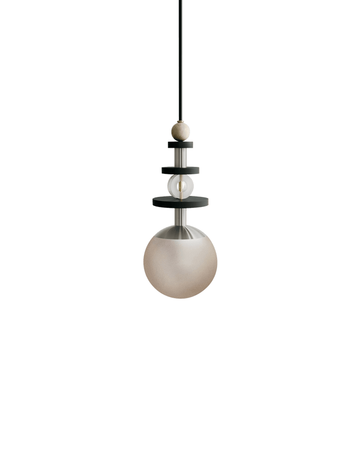 Maru Pendant - Satin Nickel - Ladies & Gentlemen - Pendants - 6" - Tall - Bronze Translucent - HORNE