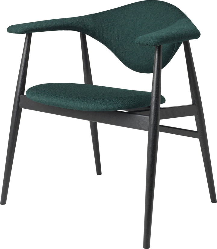 Masculo Dining Chair Upholstered - Wood Base - Gubi - Chairs - Black Stained Ash - Gabriel Tempt - 60152 - HORNE