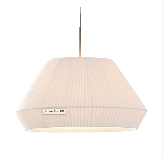 Mei 60 Pendant Lamp - Bover - Pendants - White Ribbon - Satin Nickel - HORNE