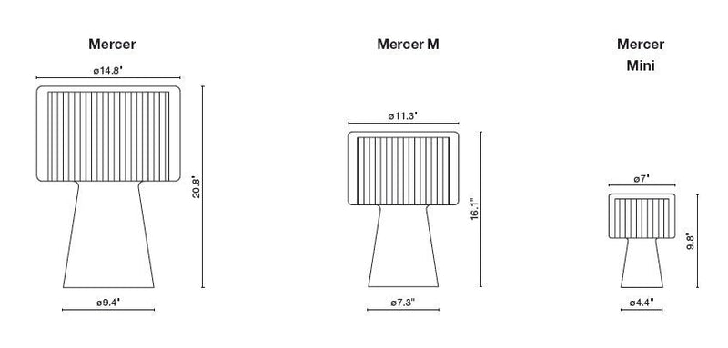 Mercer Table Lamp - Large - Marset - Table + Task - Pleated White - HORNE