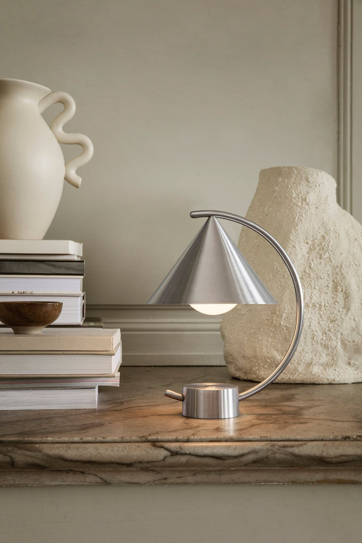 Meridian Lamp - Ferm Living - Tables + Desks - Brushed Steel - HORNE