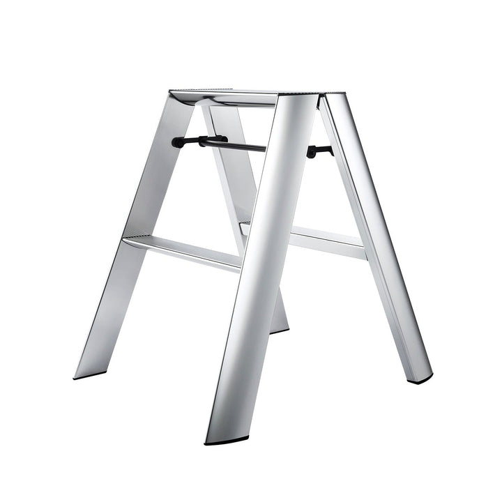 Metaphys Lucano Stepstool 2 - Step - Metallic - Hasegawa USA Inc - Ladder + Step Stool - SIlver - HORNE