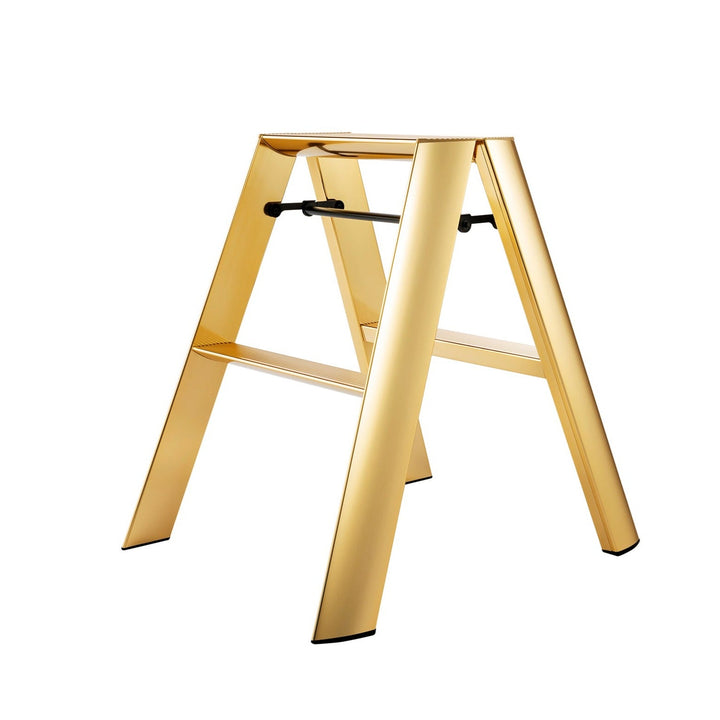 Metaphys Lucano Stepstool 2 - Step - Metallic - Hasegawa USA Inc - Ladder + Step Stool - Gold - HORNE