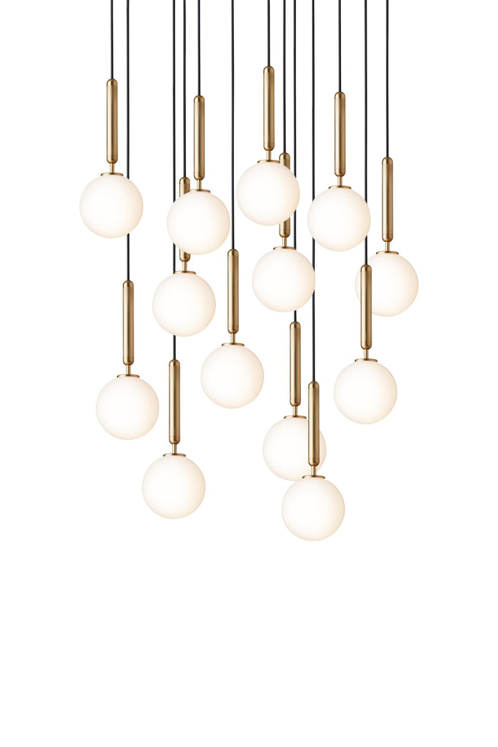 Miira 13 Chandelier - Nuura - Chandeliers - Brass/Opal White - HORNE