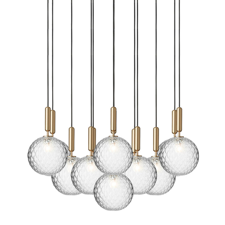 Miira 13 Chandelier - Nuura - Chandeliers - Brass/Optic Clear - HORNE